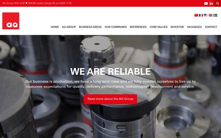 Screenshot of aqgroup.com