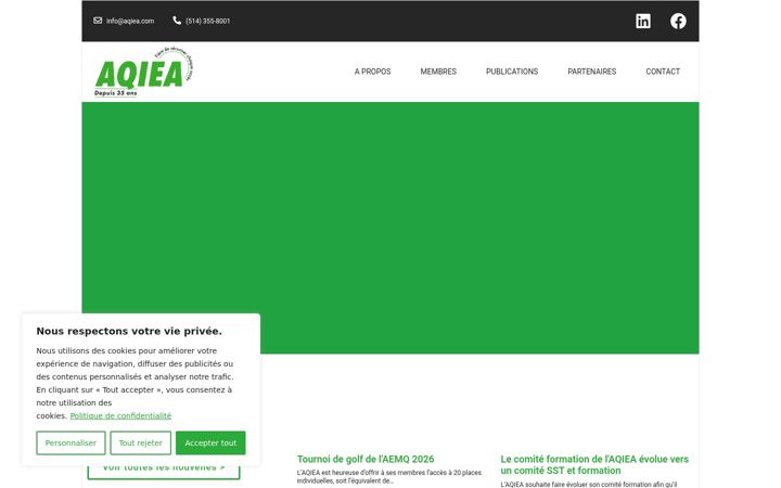 Screenshot of aqiea.com