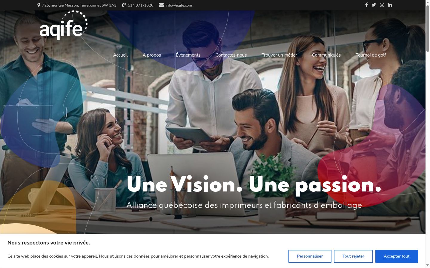 Screenshot of the consent banner shown before any interaction