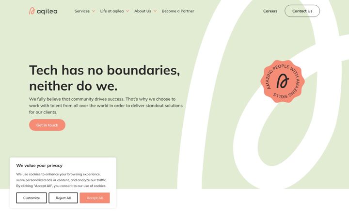 Screenshot of aqilea.com