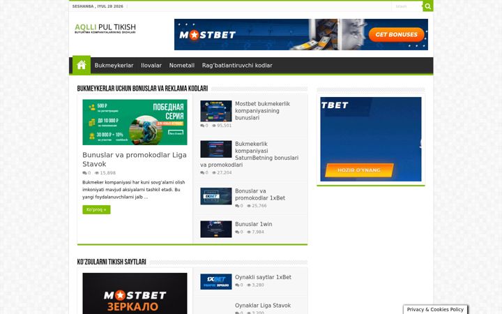 Screenshot of aqlli-pul-tikish.com