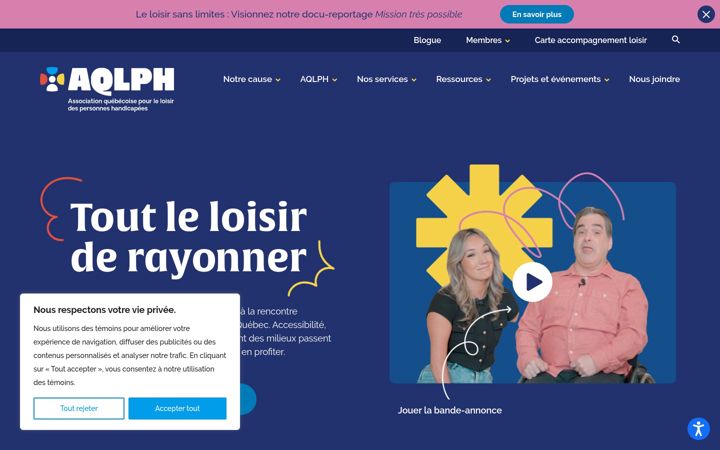 Captură de ecran a aqlph.qc.ca