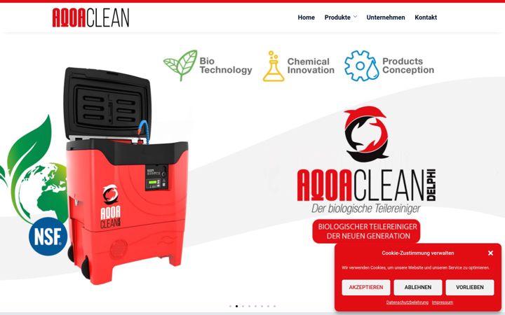 Screenshot of aqoaclean.de