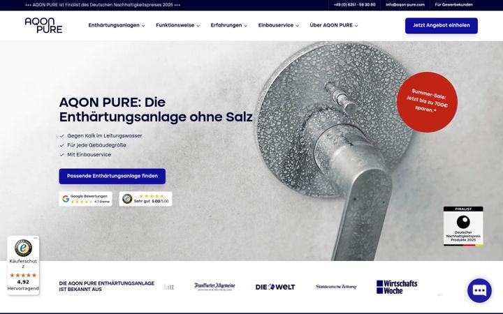 Screenshot of aqon-pure.com