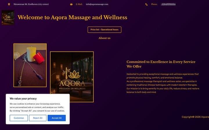 Screenshot of aqoramassage.com