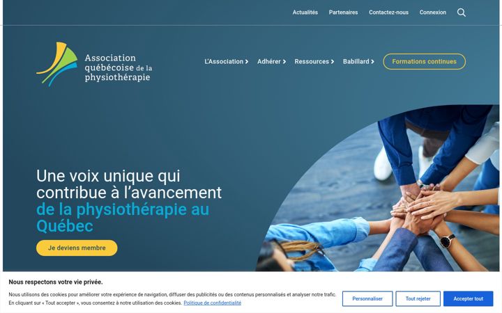 Snímek obrazovky aqp.quebec