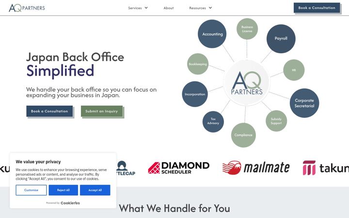 Screenshot of aqpartners.jp