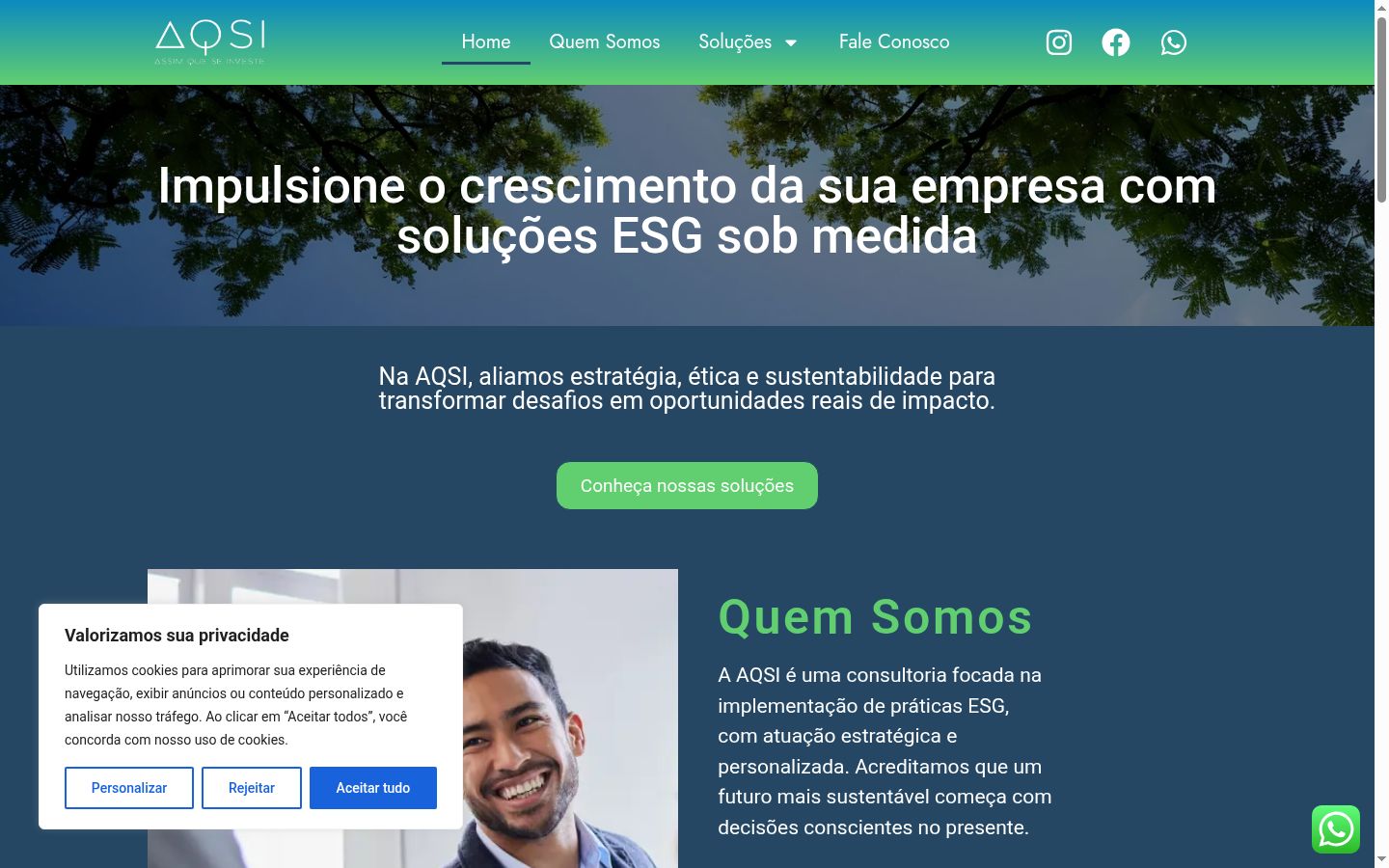 Screenshot del banner di consenso mostrato prima di qualsiasi interazione