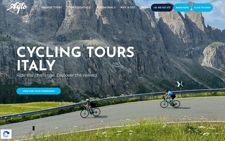 Snímek obrazovky aqtocycling.com