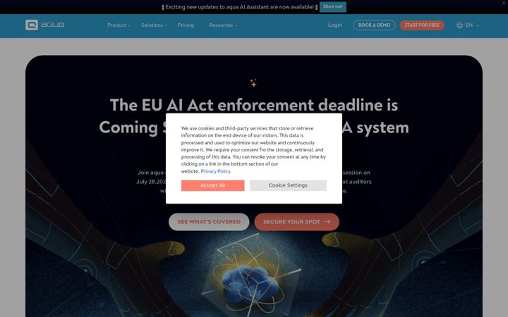 Screenshot of aqua-cloud.io