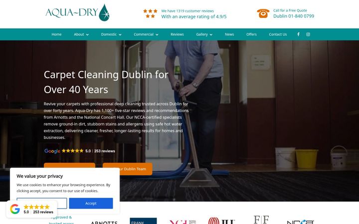 Screenshot of aqua-dry.com