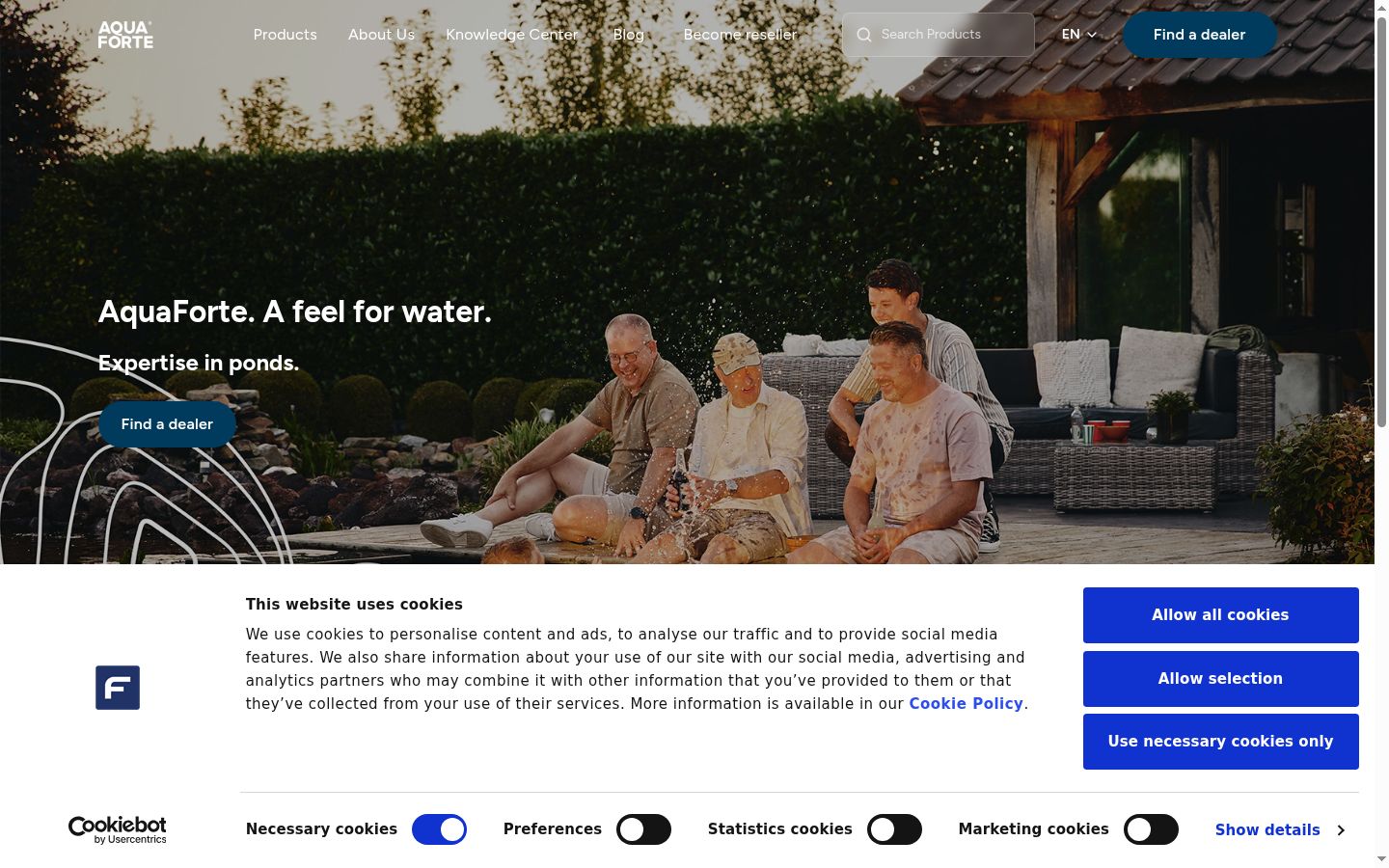 Screenshot del banner di consenso mostrato prima di qualsiasi interazione