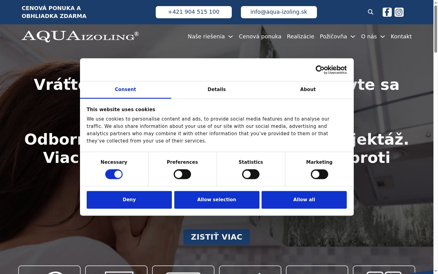 Screenshot tal-banner tal-kunsens muri qabel kwalunkwe interazzjoni