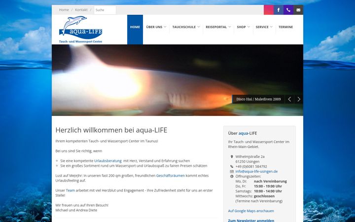 Screenshot of aqua-life-usingen.de
