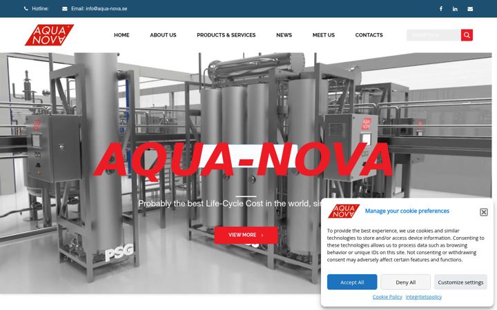 Screenshot of aqua-nova.se
