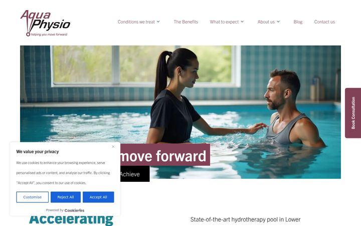 Screenshot of aqua-physio.co.uk