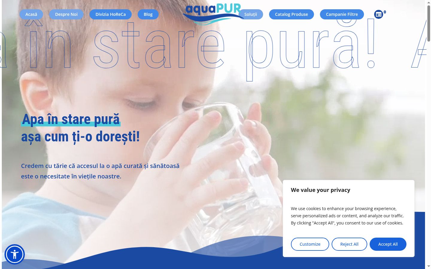 Screenshot of the consent banner shown before any interaction
