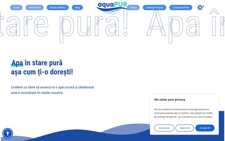 Screenshot stránky aqua-pur.ro
