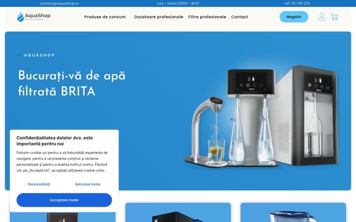 Screenshot ta' aqua-shop.ro