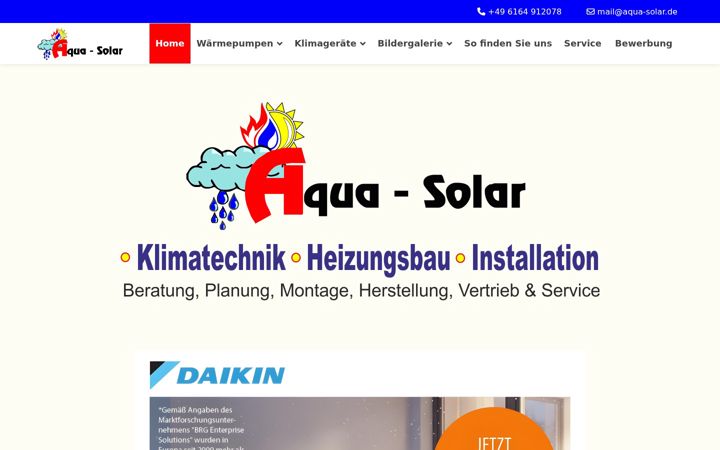 Screenshot of aqua-solar.de