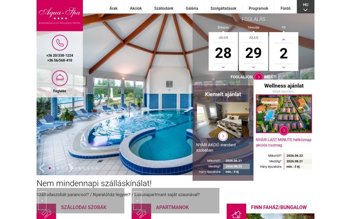 Screenshot ta' aqua-spa-hotel.hu