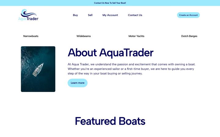 Ekrānuzņēmums no aqua-trader.co.uk