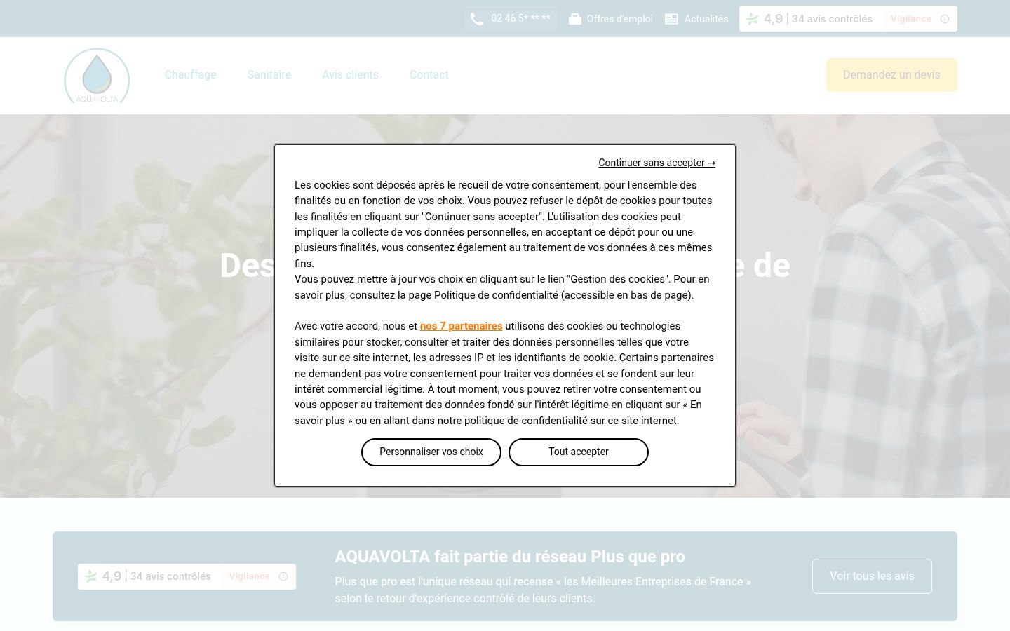 Sutikimo reklamjuostės, rodytos prieš bet kokią sąveiką, ekrano kopija