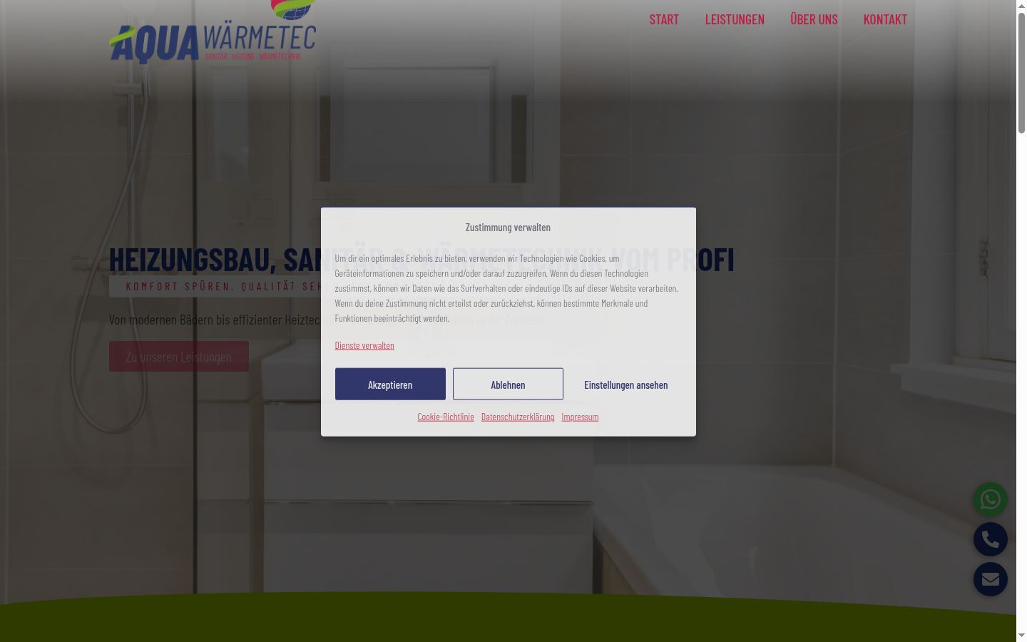 Screenshot of the consent banner shown before any interaction