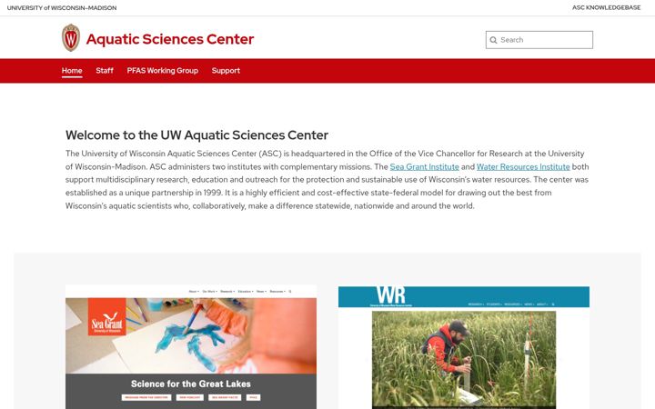 Screenshot of aqua.wisc.edu