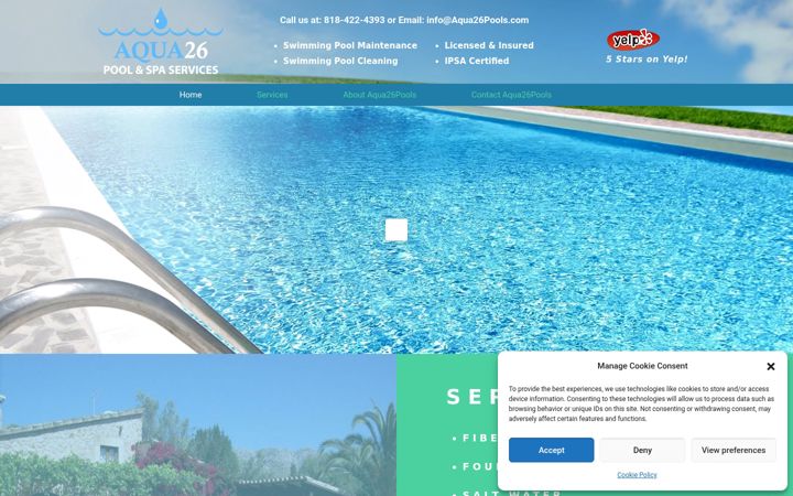 Screenshot του aqua26pools.com