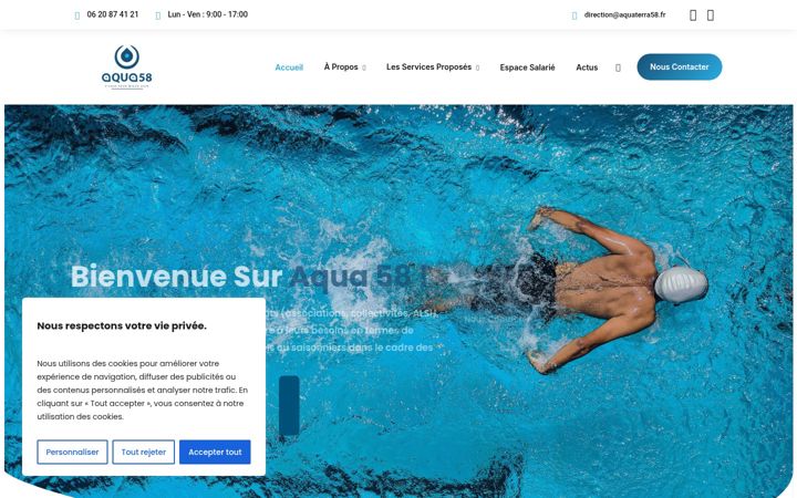 Screenshot of aqua58.fr