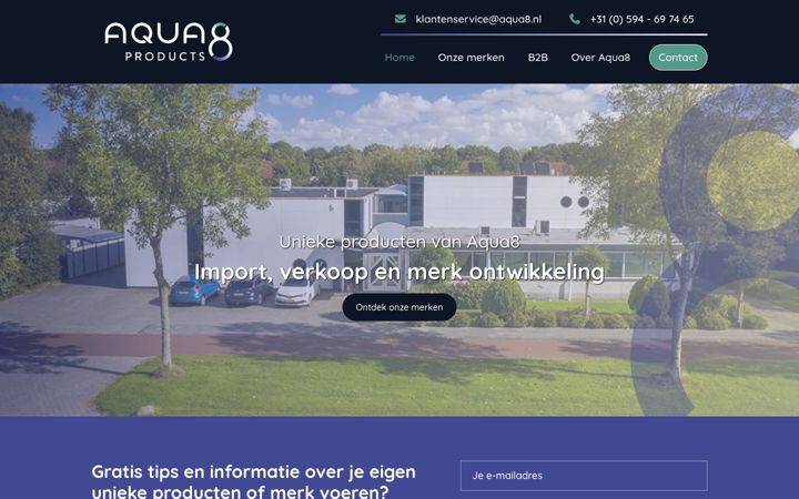 Screenshot of aqua8.nl