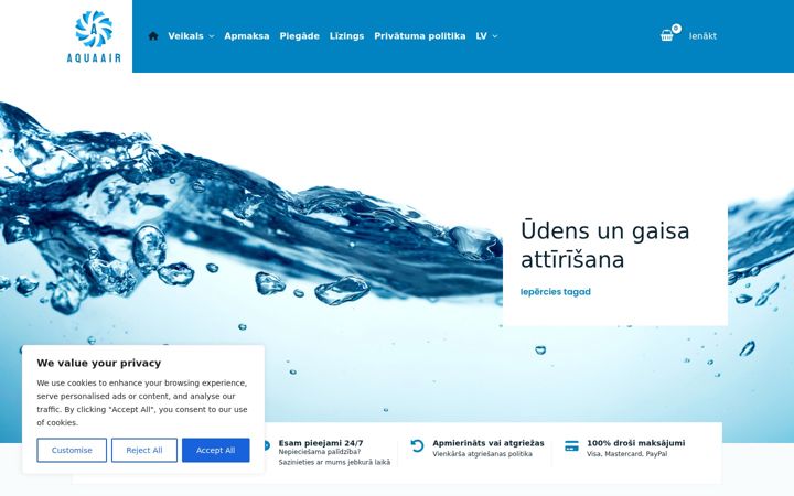 Screenshot του aquaair.lv