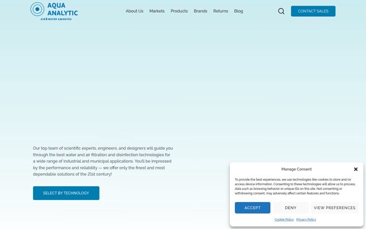 Screenshot of aquaanalytic.ae