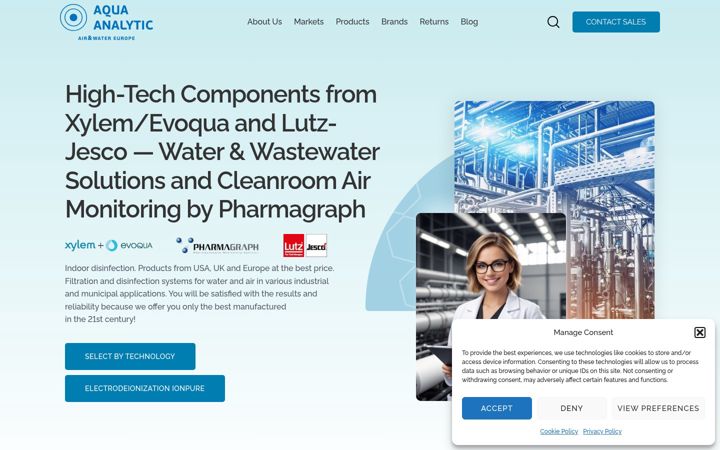 Екранна снимка на aquaanalytic.eu