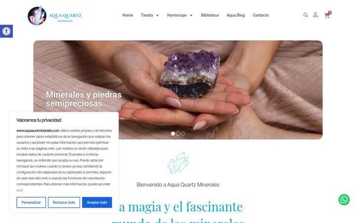Screenshot von aquaauraminerales.com