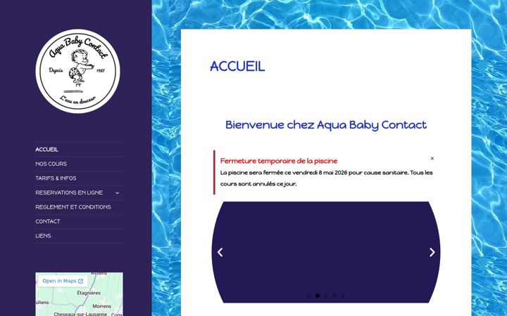 Screenshot of aquababycontact.ch