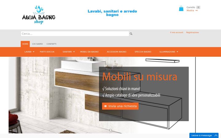 Screenshot of aquabagnoshop.it