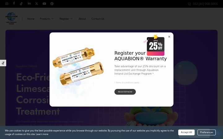 Zrzut ekranu aquabionireland.ie