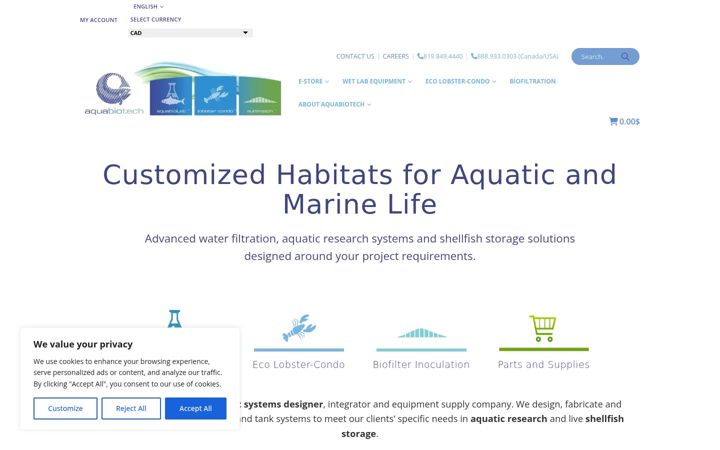 Ekrānuzņēmums no aquabiotech.com