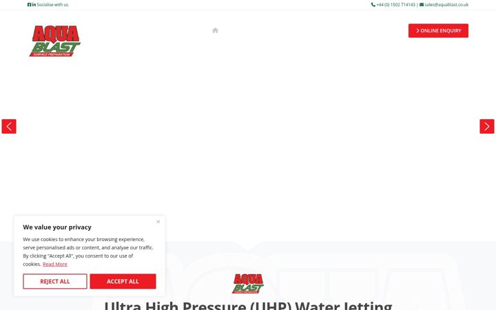 Екранна снимка на aquablast.co.uk