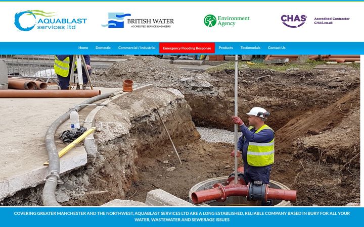 Captura de pantalla de aquablastservices.co.uk