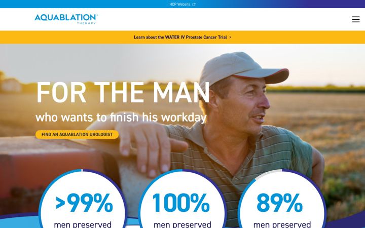 Screenshot of aquablation.com