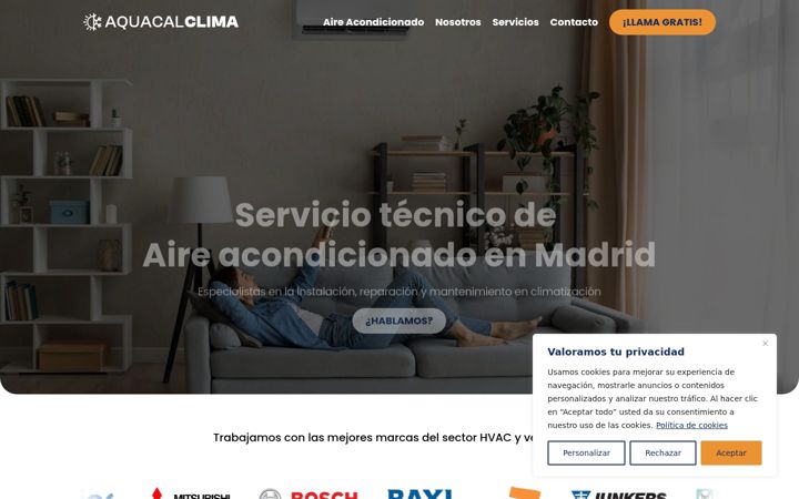 Screenshot von aquacalclima.com
