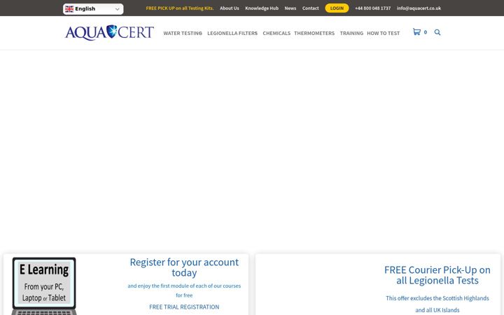 Screenshot di aquacert.co.uk