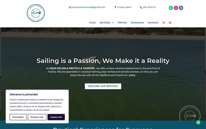 Screenshot of aquacharterescuela.com
