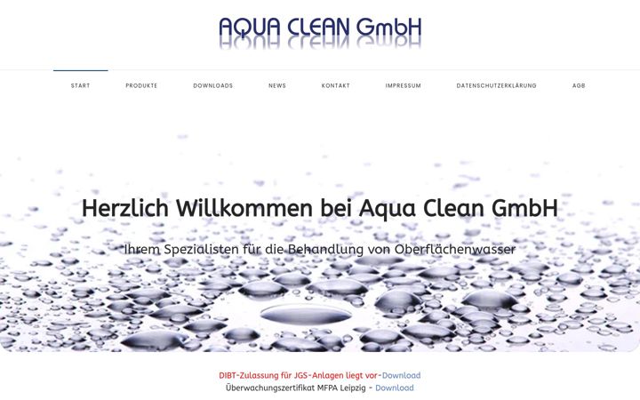 Screenshot of aquaclean-gmbh.de