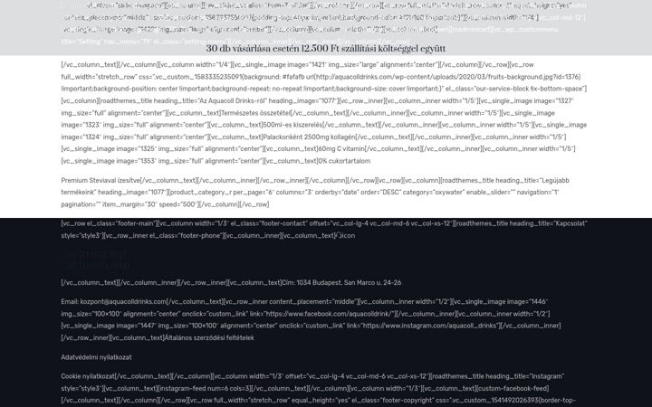 Screenshot of aquacolldrinks.com