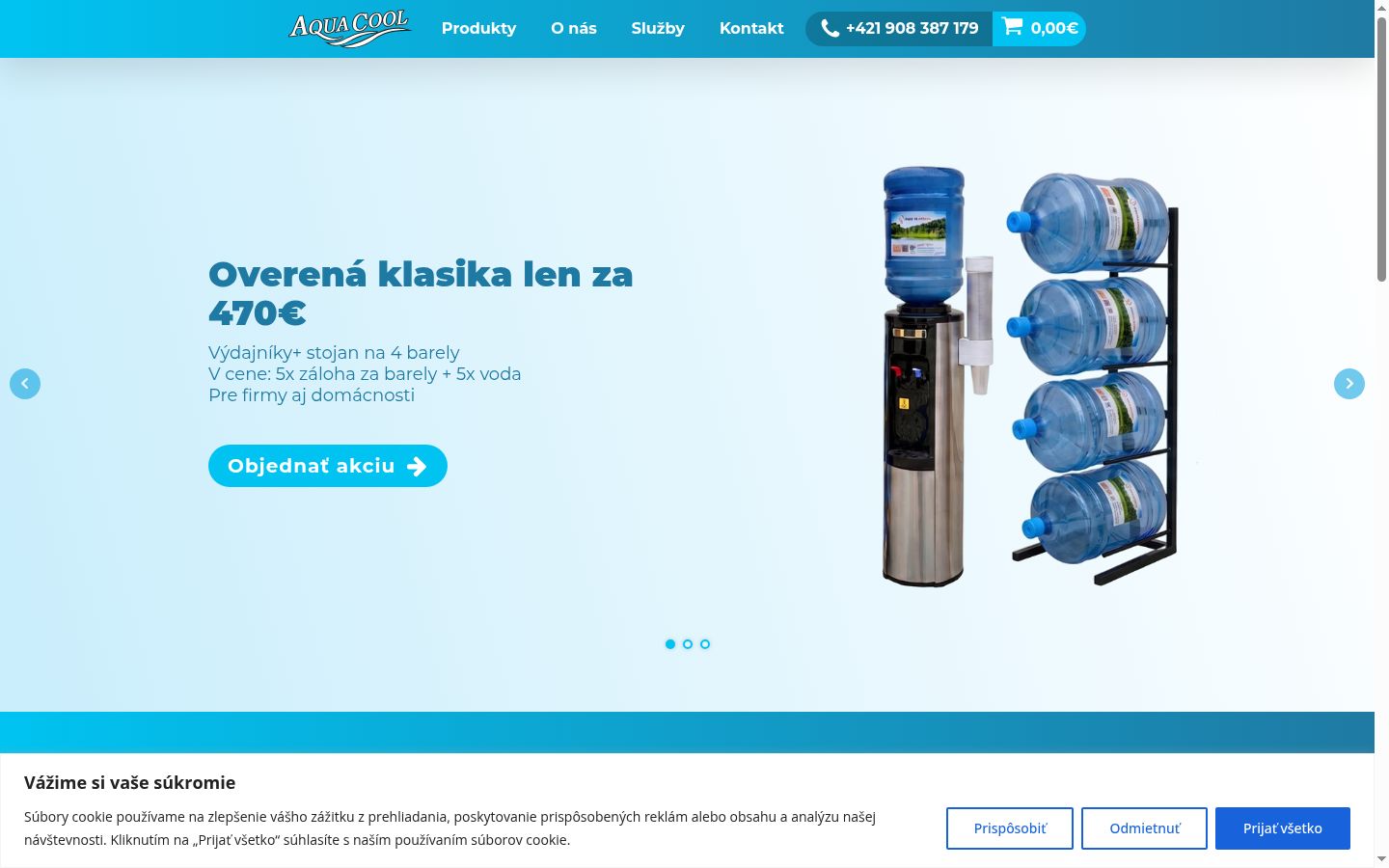Screenshot del banner di consenso mostrato prima di qualsiasi interazione