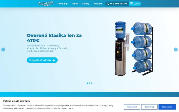 Snímek obrazovky aquacool.sk